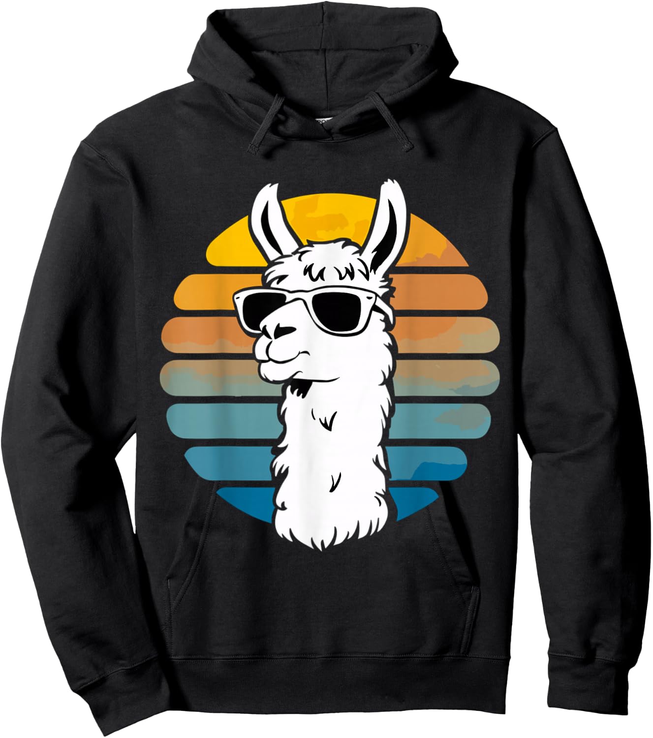 Funny Llama Sunglasses Hoodie - Hoodie | Black
