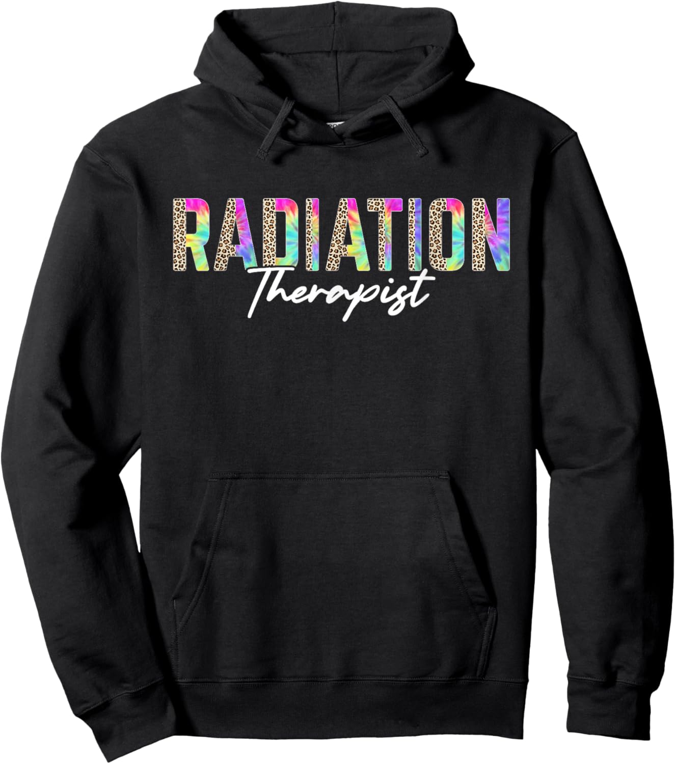 Radiation Therapist Radiation Therapy Leopard Tie Dye Hoodie - Hoodie | Black