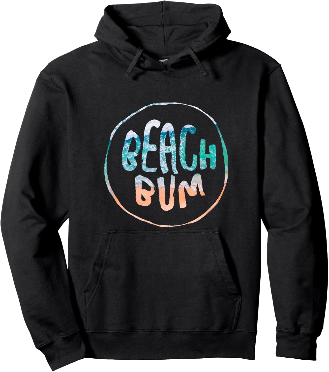 Beach Bum Summer Sandy Ocean Vibes and Waves Surfing Hoodie - Hoodie | Black