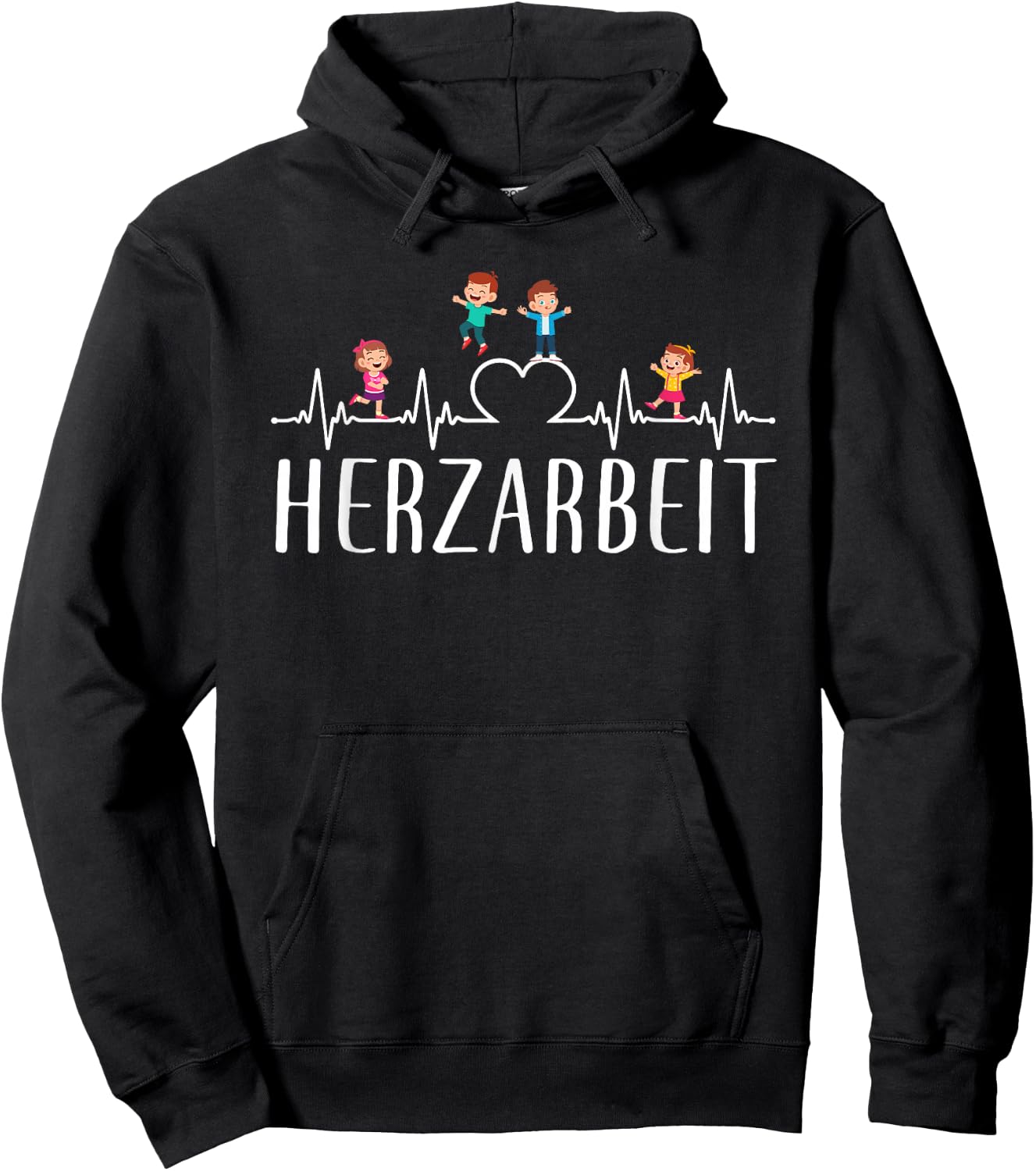 Herzarbeit with German Text "Erehrin Kindergarten Design [German Language], black Hoodie - Hoodie | Black