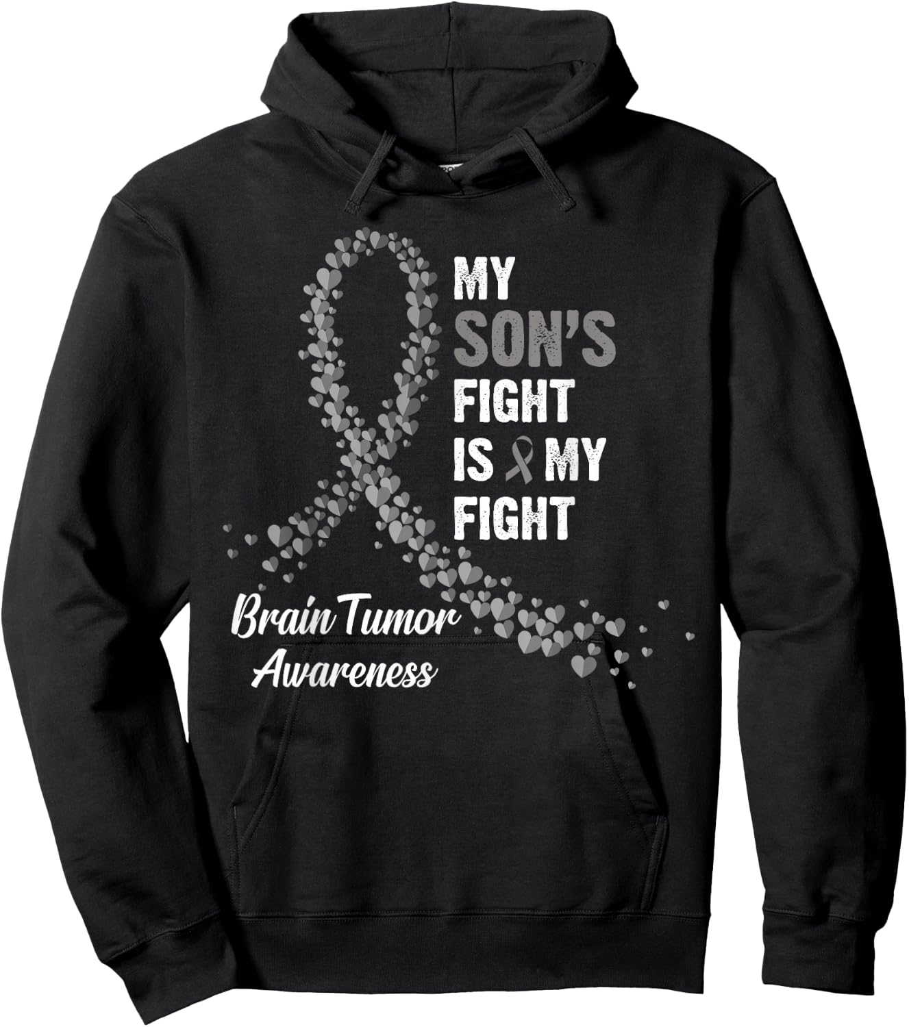 My Son's Fight My Fight Brain Tumor Awareness Hoodie - Hoodie | Black