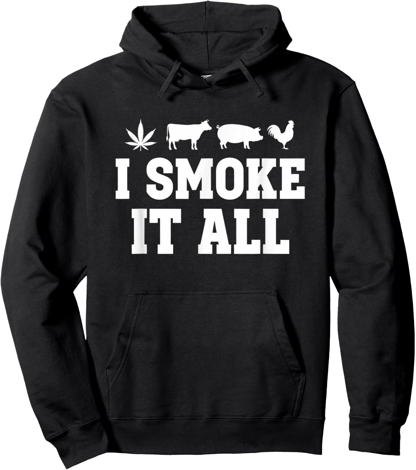 I Smoke IT All Funny Smoking Humor Cow Pig Rooster Hoodie - Hoodie | Black
