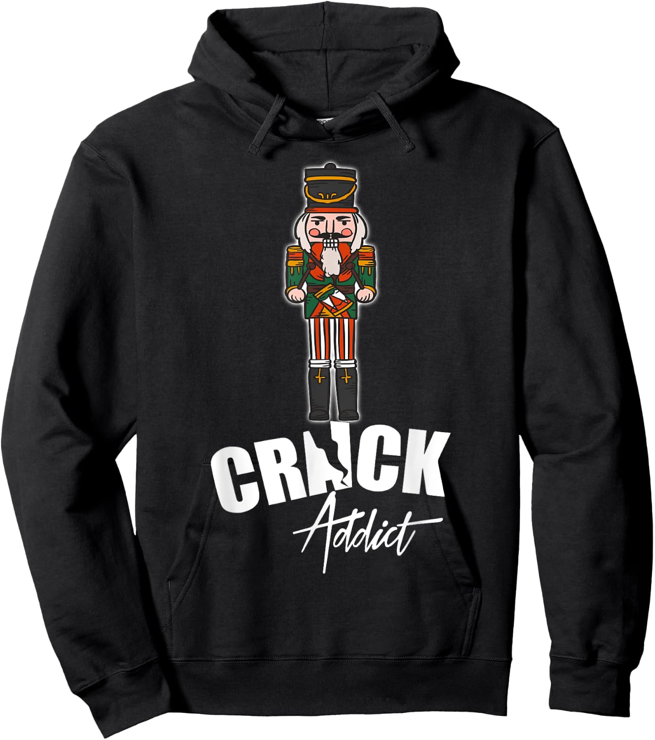 Nutcracker Crack Addict Funny Christmas Dirty Joke Gag Gift Hoodie - Hoodie | Black