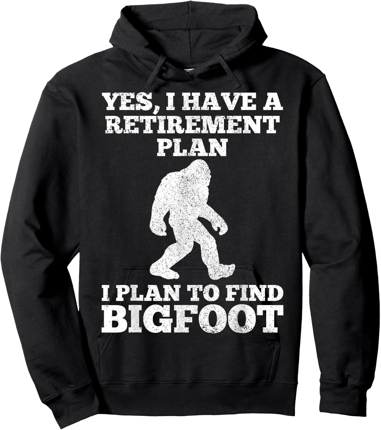 Yes I Have A Retirement Plan I Plan To Find Bigfoot Funny Hoodie - Hoodie | Black