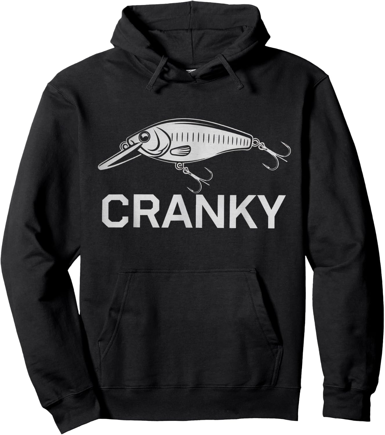 Funny Cranky Crankbait Fishing Lure Reel Pun Fishermen Hoodie - Hoodie | Black