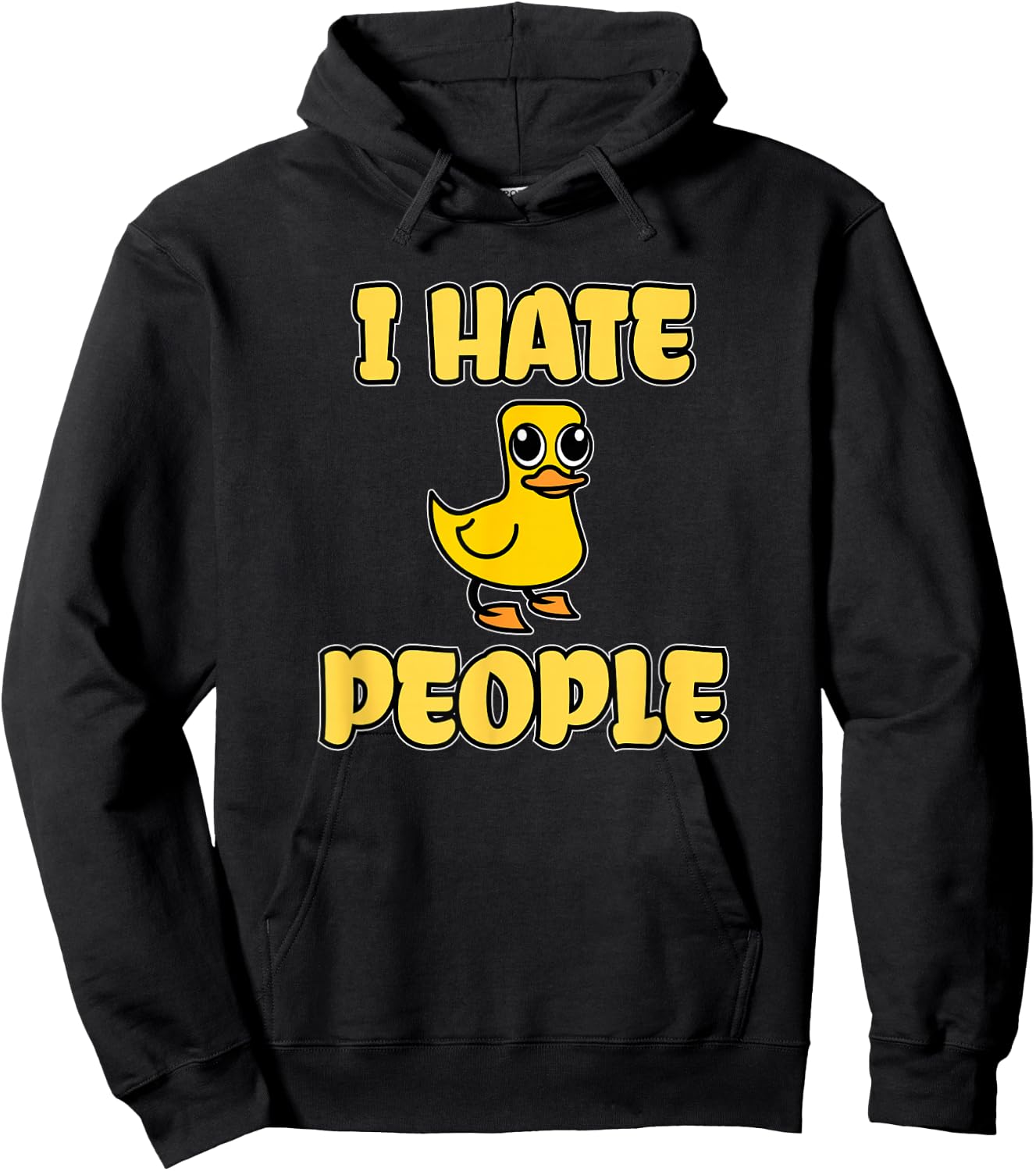 I Hate People Funny Duck Hoodie - Hoodie | Black