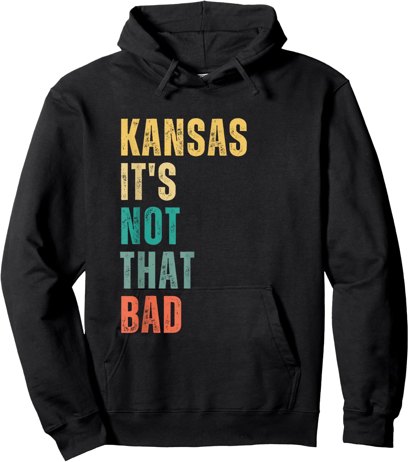 Kansas It's Not That Bad vintage Hoodie - Hoodie | Black