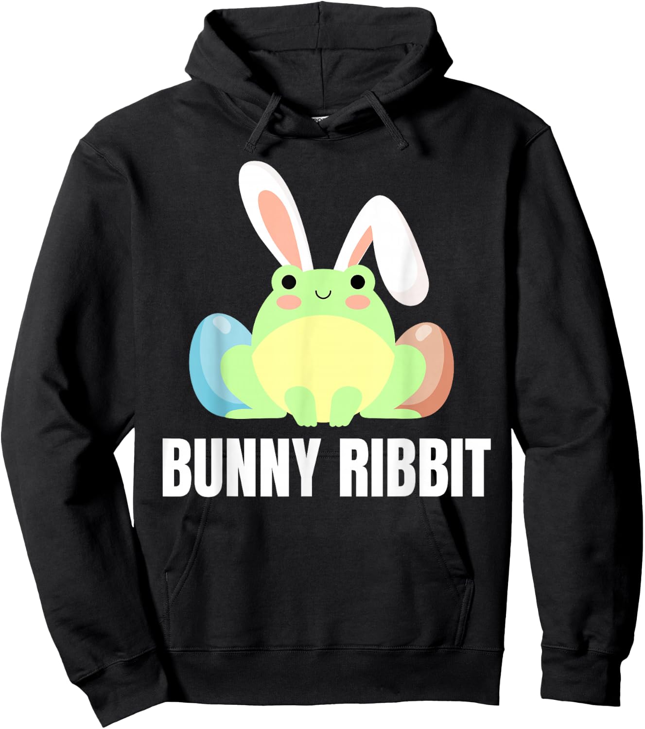 Easter Frog Lover Bunny Ribbit Design For Amphibian Hoodie - Hoodie | Black