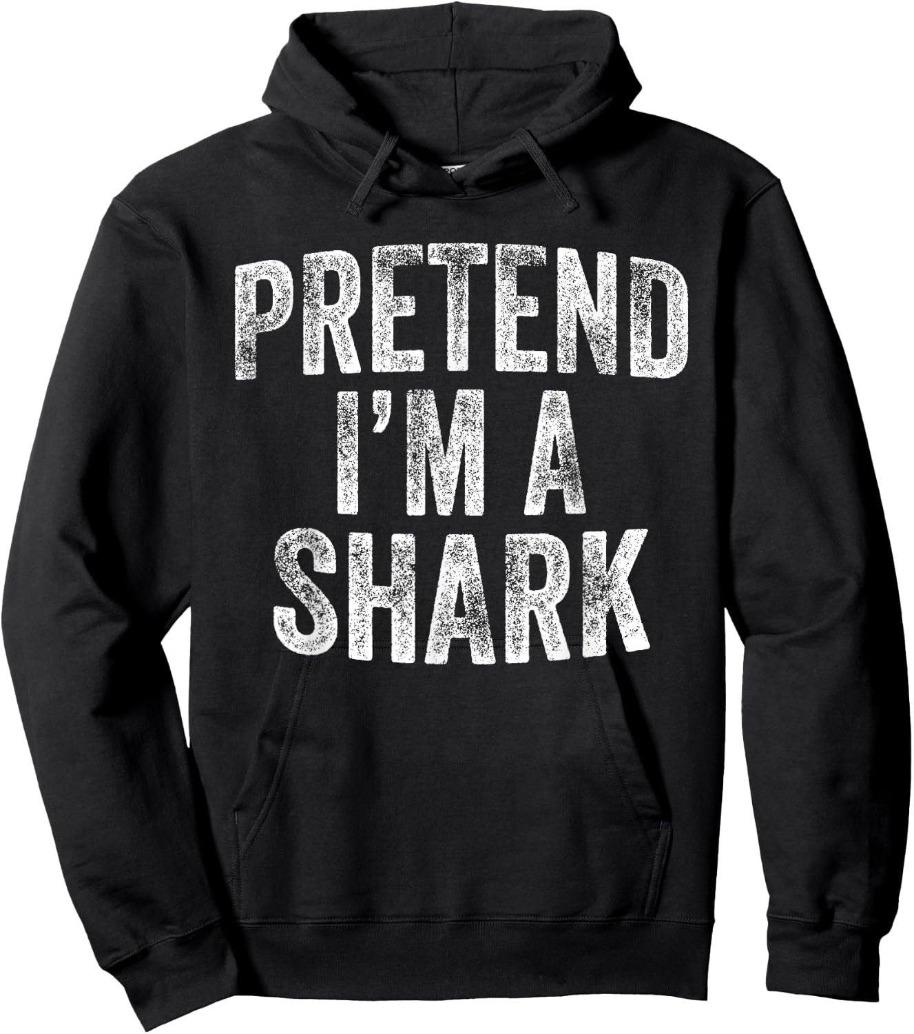 Pretend I'm A Shark Costume Family Lazy Easy Halloween Party Hoodie - Hoodie | Black