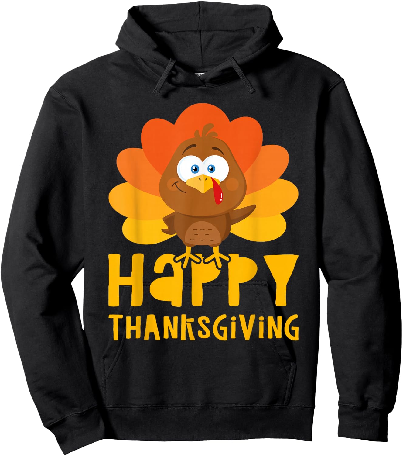 Happy Thanksgiving Shirt Men Women Kids Family Turkey Day Hoodie - Hoodie | Black