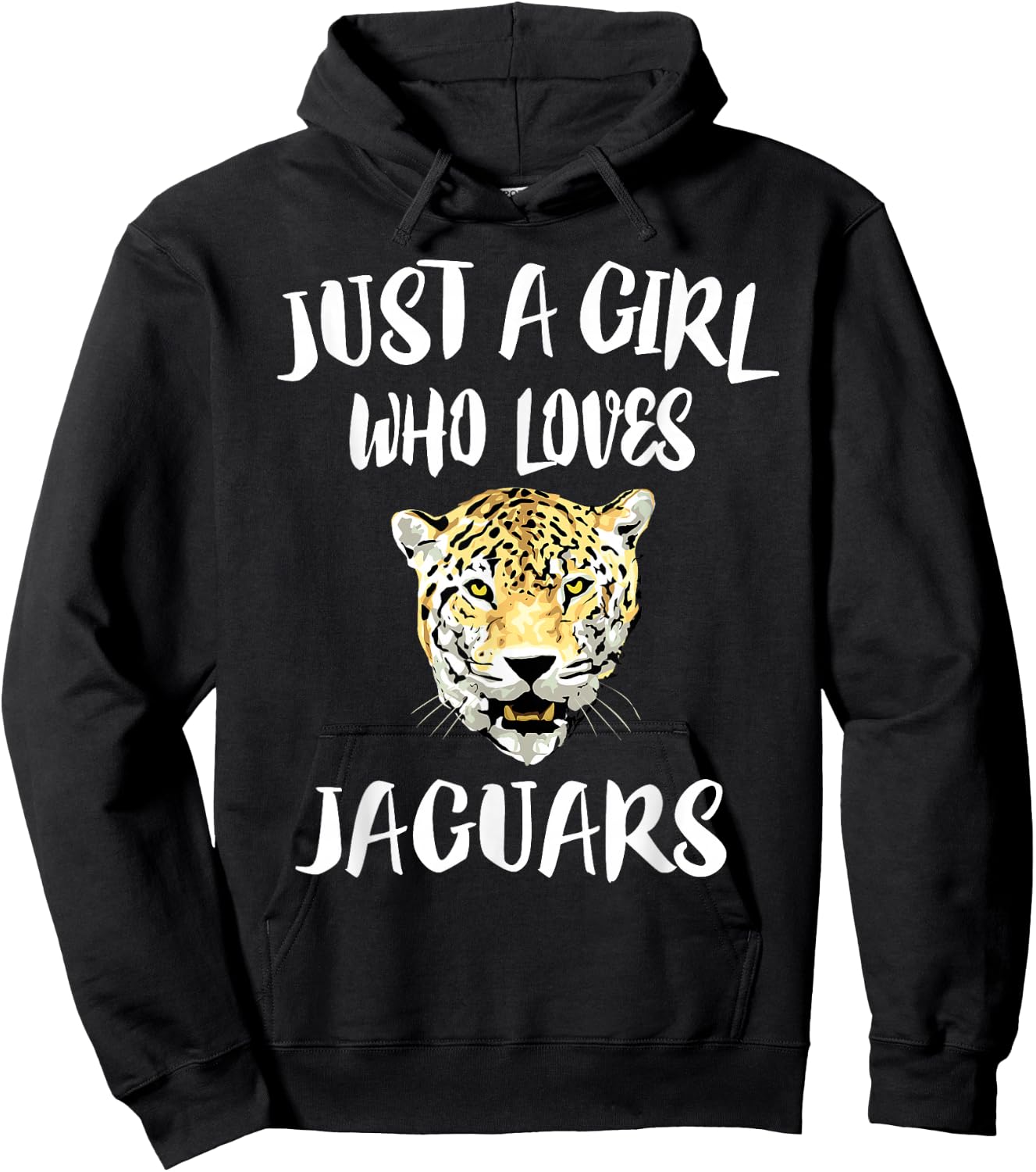 Just A Girl Who Loves Jaguars Animal Gift Hoodie - Hoodie | Black