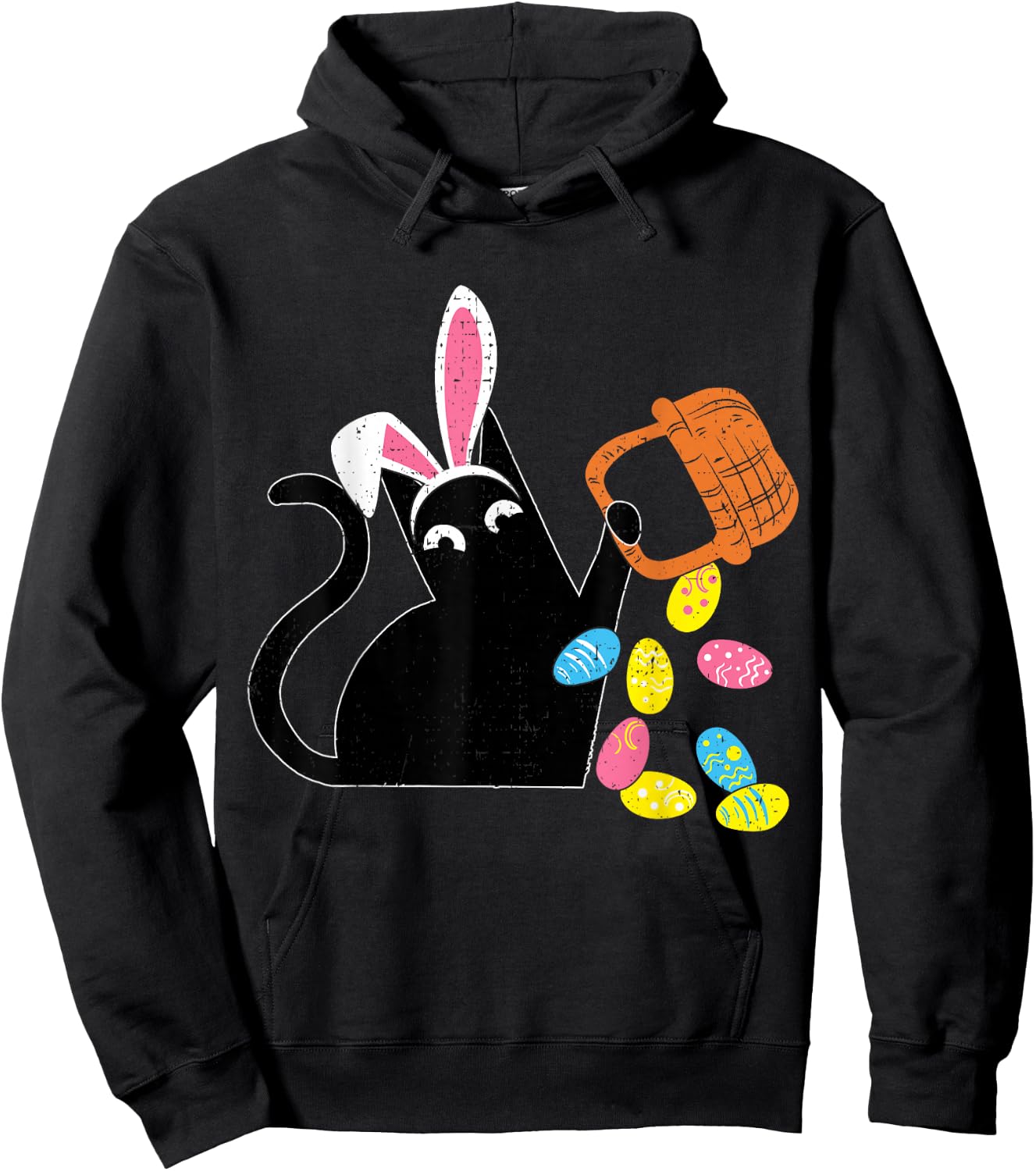 Cat Easter Bunny Easter Rabbit Hoodie - Hoodie | Black