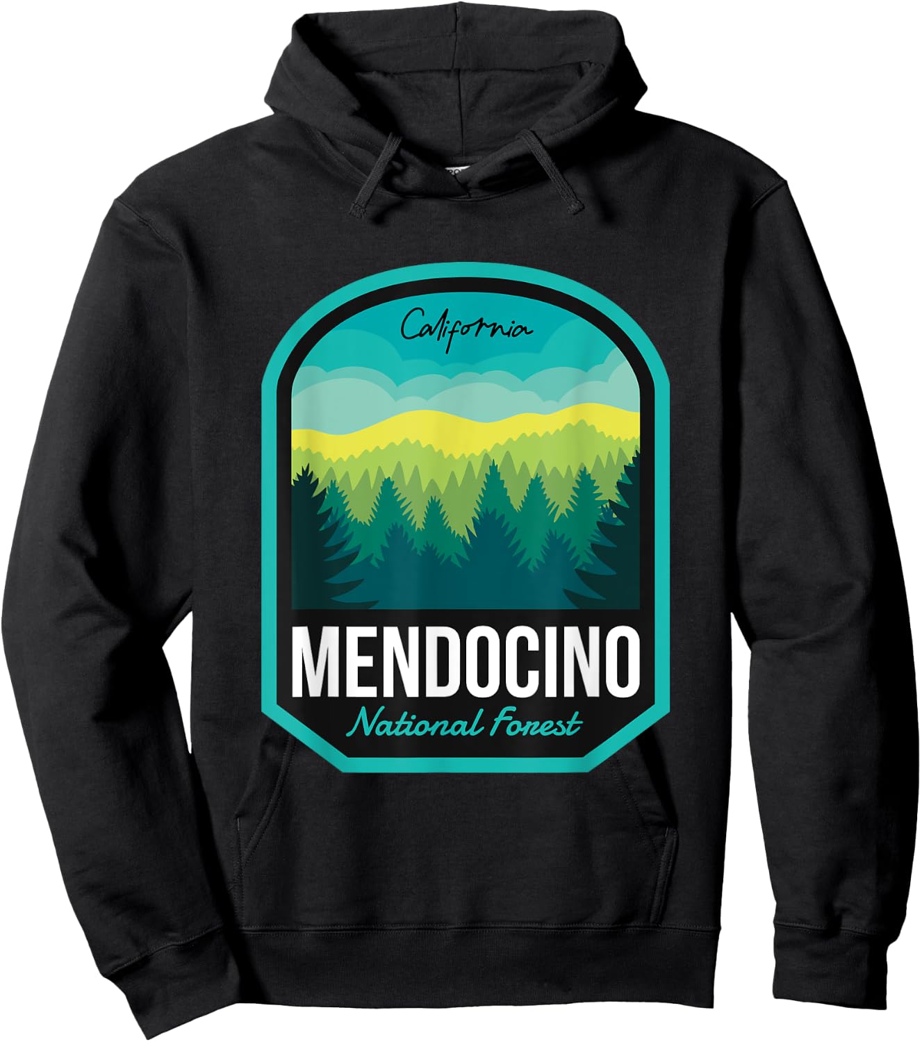 Mendocino National Forest CA Hoodie - Hoodie | Black