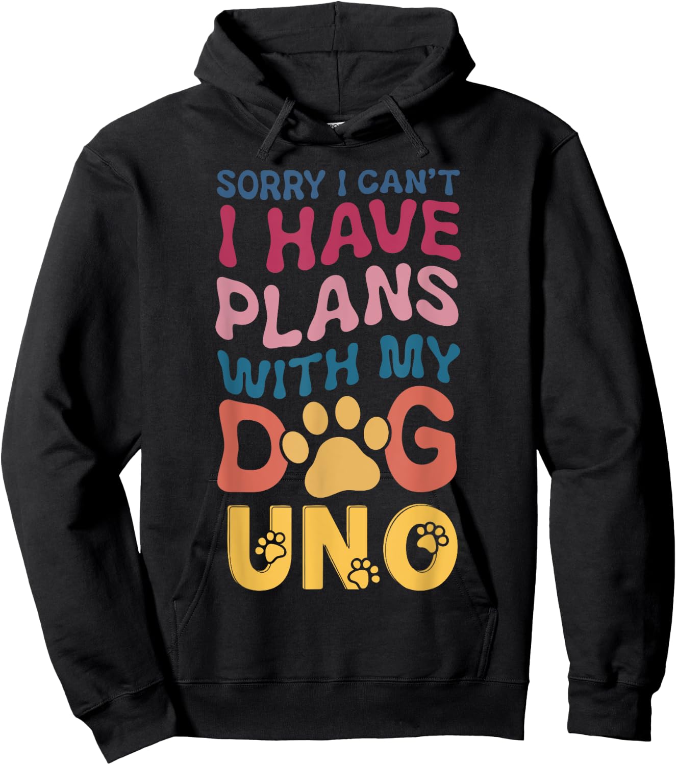 Dog Name Uno Personalised Gift Busy With My Dog Uno Hoodie - Hoodie | Black