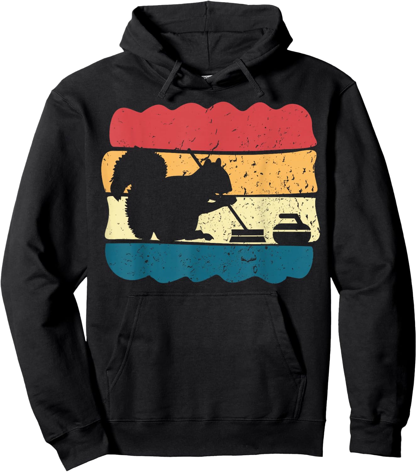 Curling Player Curler Sport Lover Curling Stone Squirrel Hoodie - Hoodie | Black