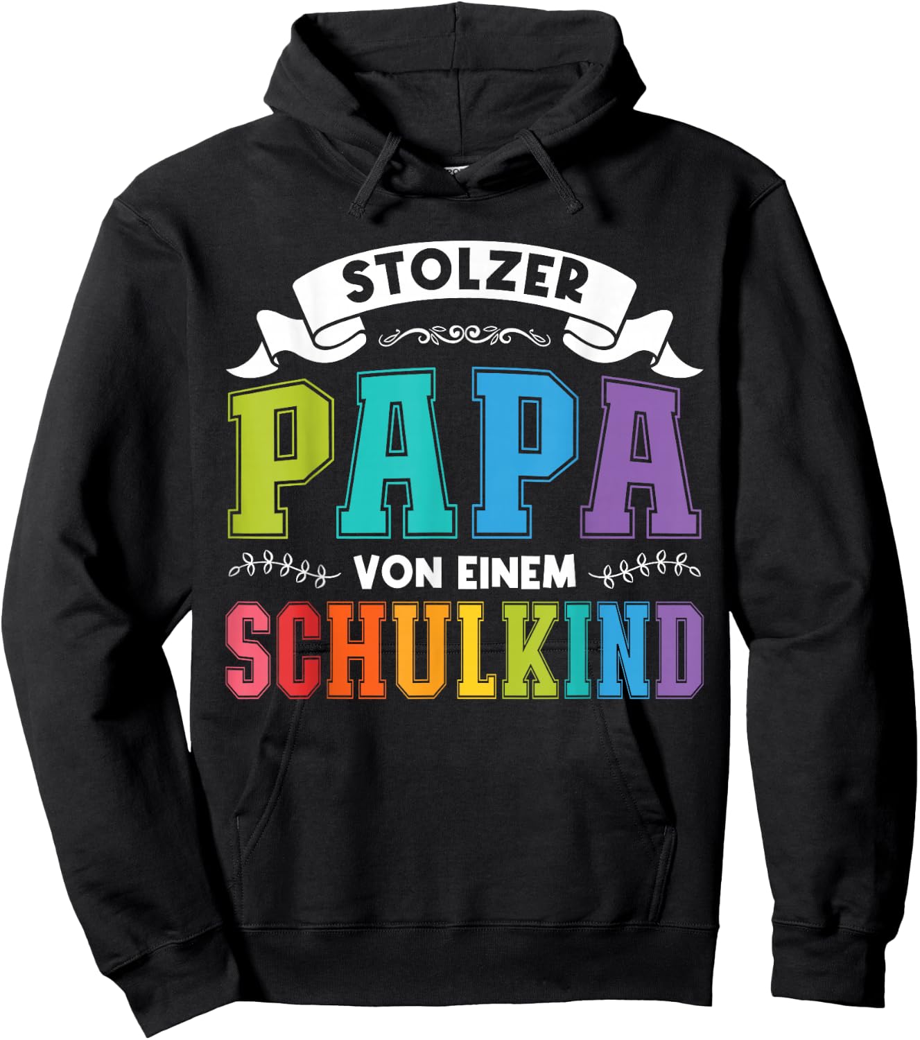 stolzer Papa von einem Schulkind Schulanfang Hoodie - Hoodie | Black