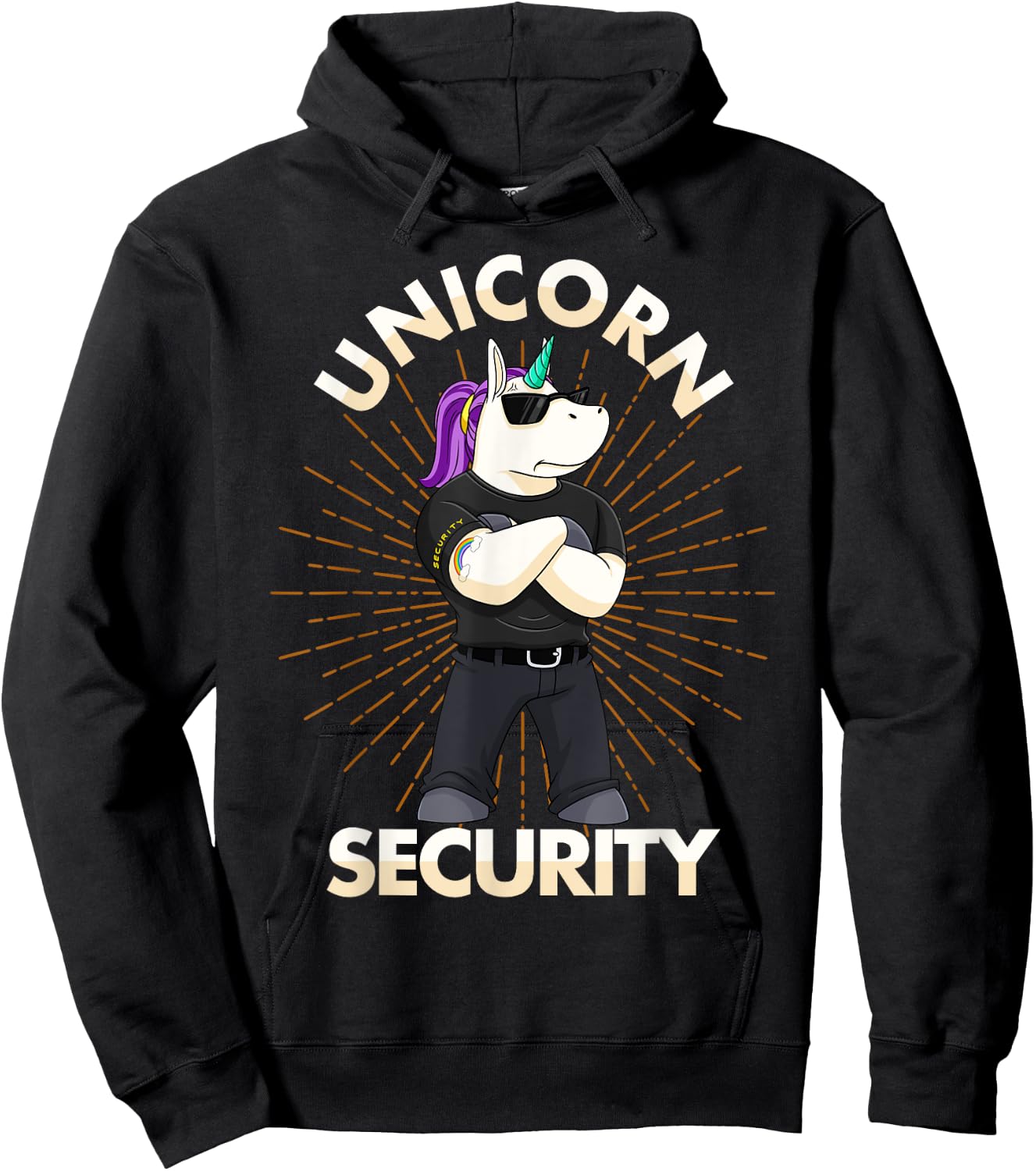 Unicorn Security Birthday Boys Dad Gift Hoodie - Hoodie | Black