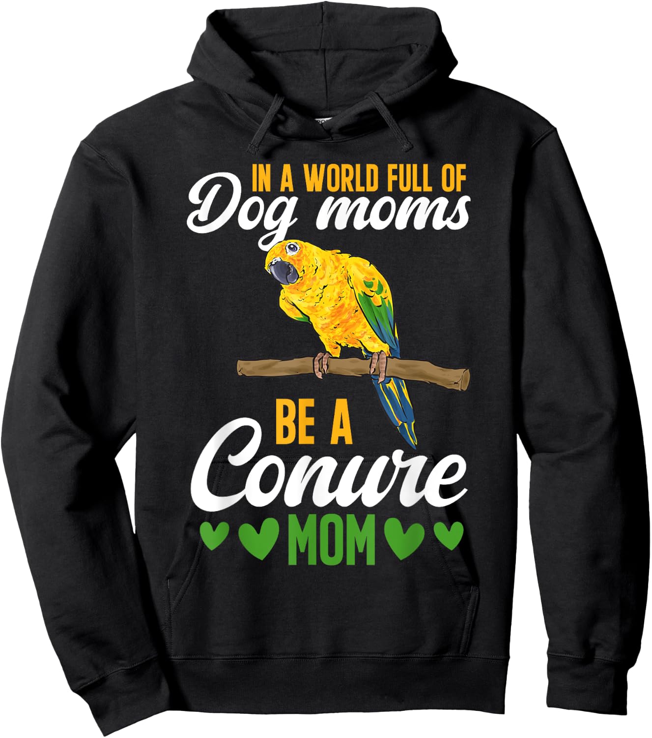 Sun Conure Mom Parrot Bird Sun Conure Hoodie - Hoodie | Black