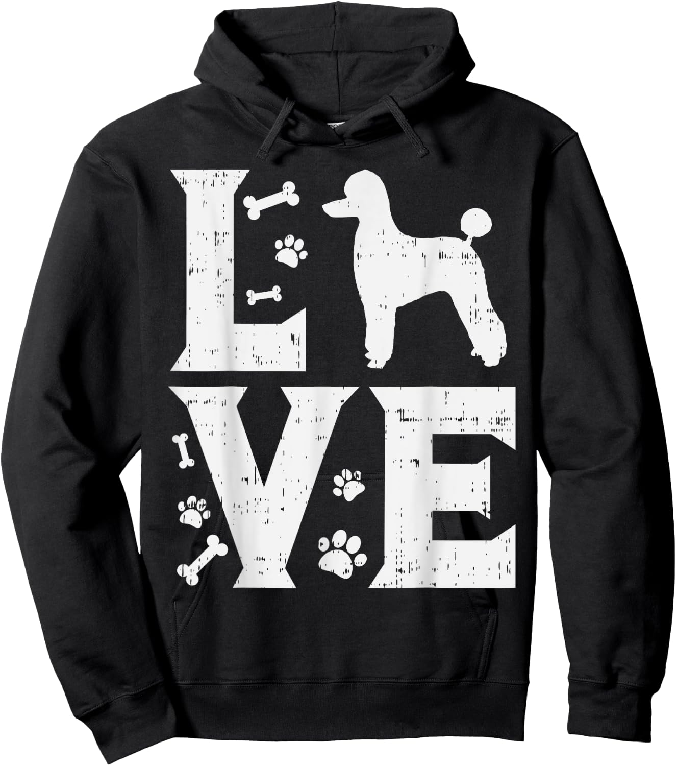Love Poodle Standard Miniature Toy Pet Dog Lover Owner Gift Women Kids Hoodie - Hoodie | Black