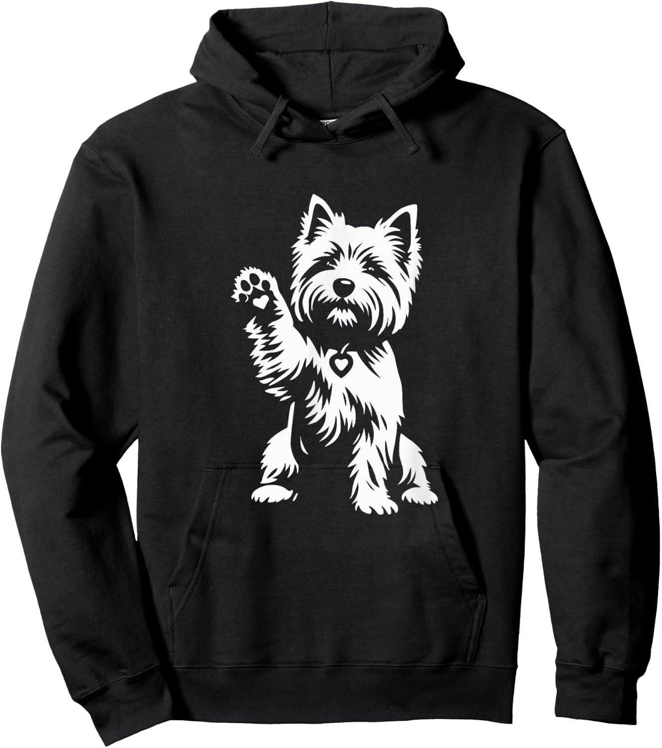 Cute Cairn Terrier Heart Dog Graphic Design Hoodie - Hoodie | Black