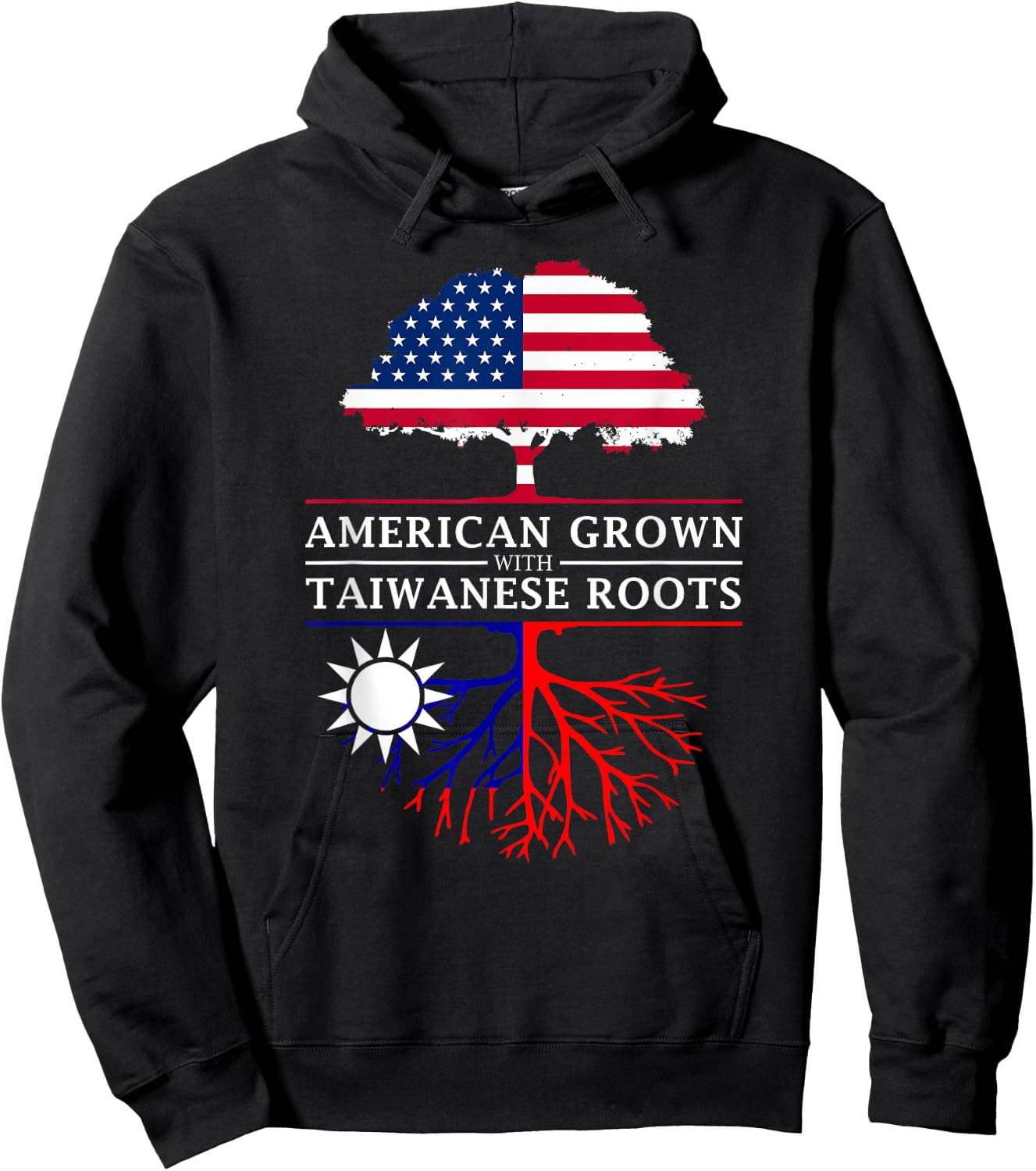 American Grown with Taiwanese Roots - Taiwan Shirt Hoodie - Hoodie | Black