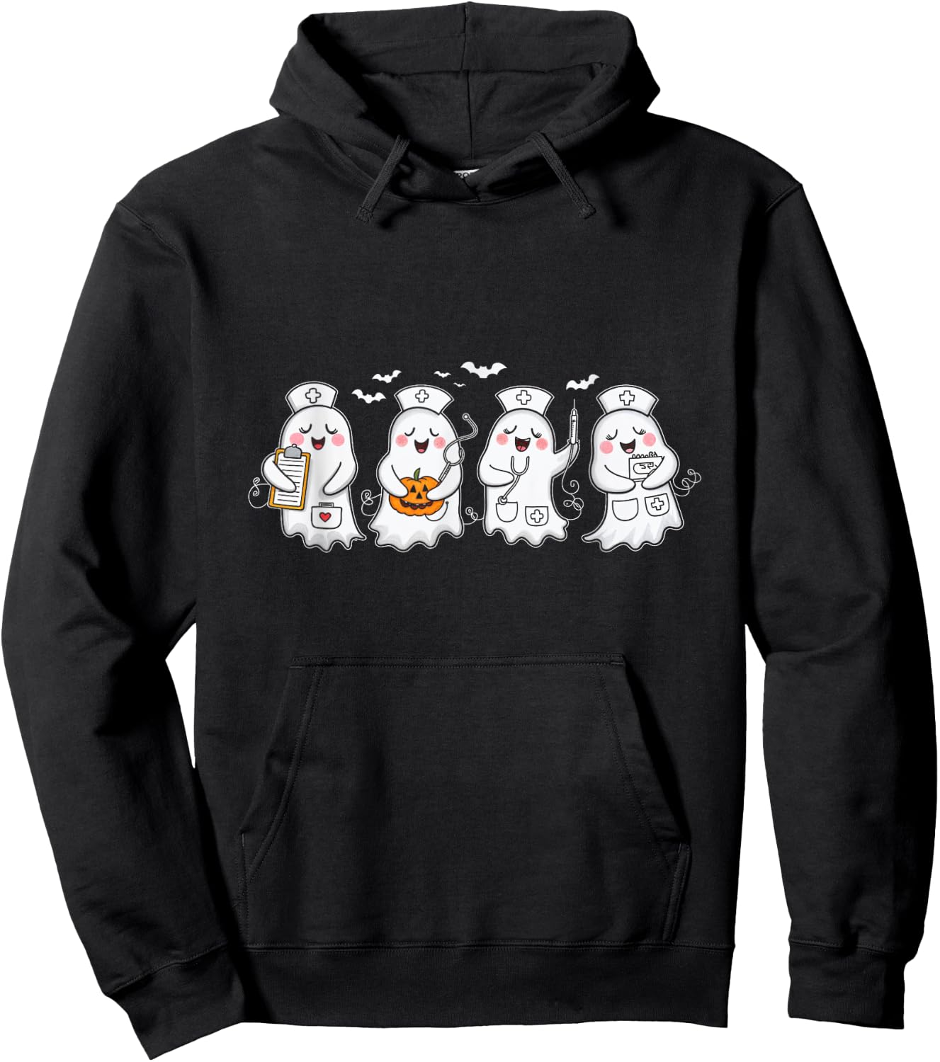 Ghost Nurses Halloween Costume Nurse Spooky Halloween Hoodie - Hoodie | Black