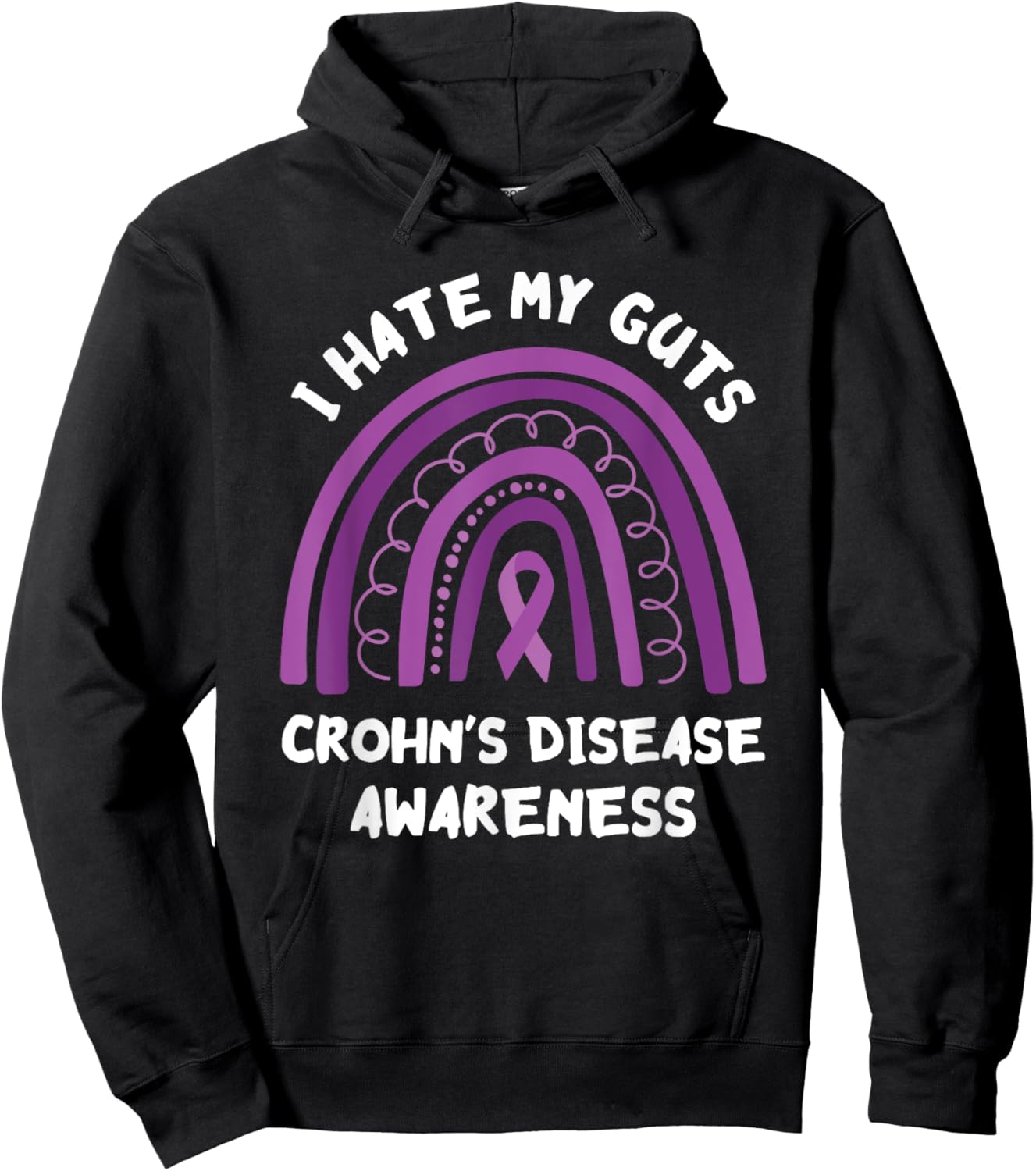 Crohn's Disease Awareness I Hate My Guts Crohn's Disease Hoodie - Hoodie | Black