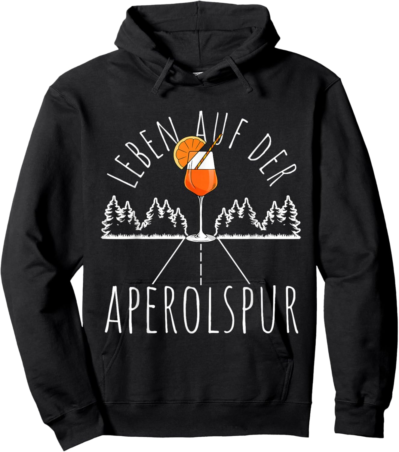 "Leben Auf Der Aperolspur Aperolspur Aperitif Spritz, black Hoodie - Hoodie | Black