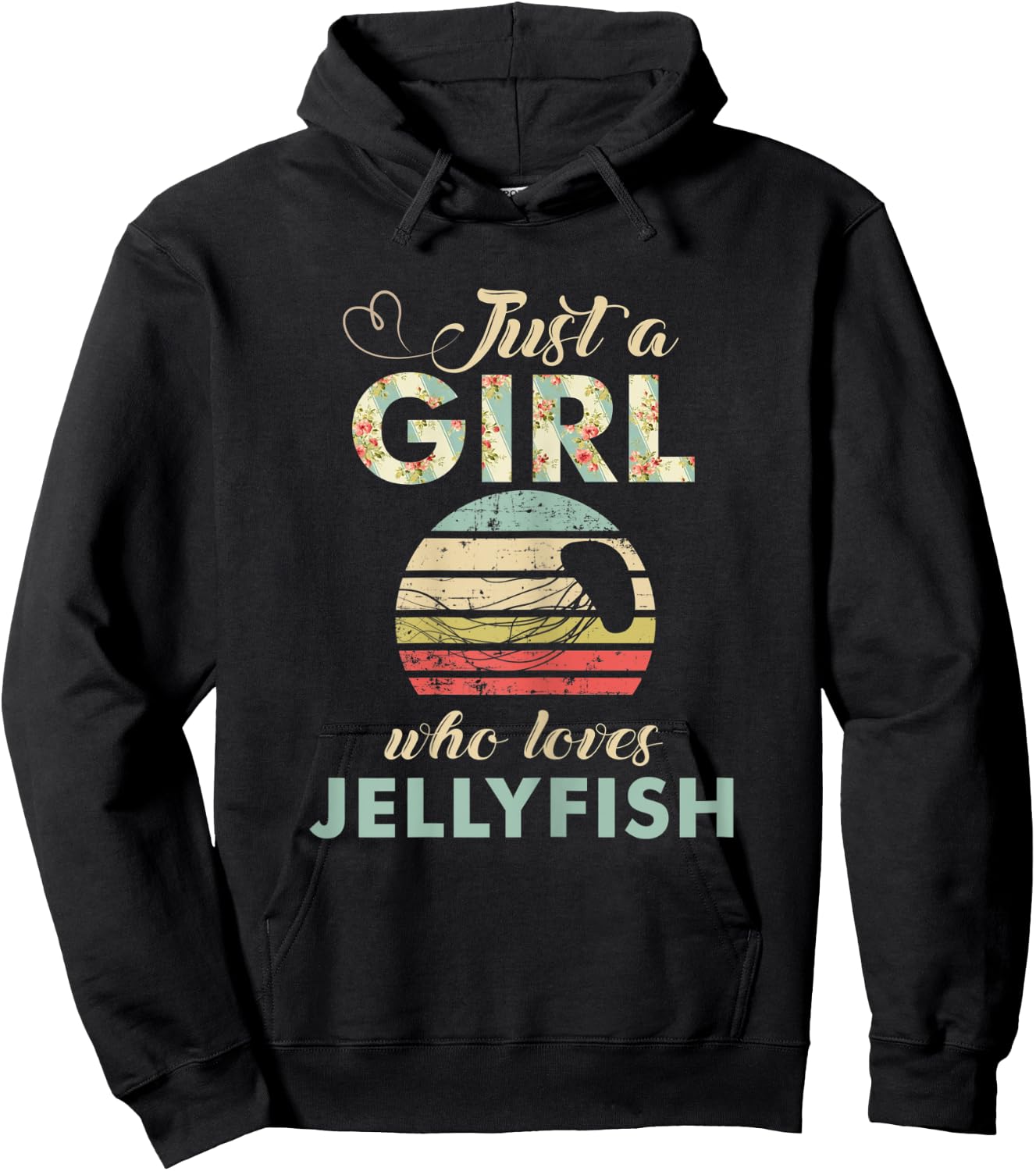 Just A Girl Who Loves Jelly Fishes Retro Jelly Fish Hoodie - Hoodie | Black