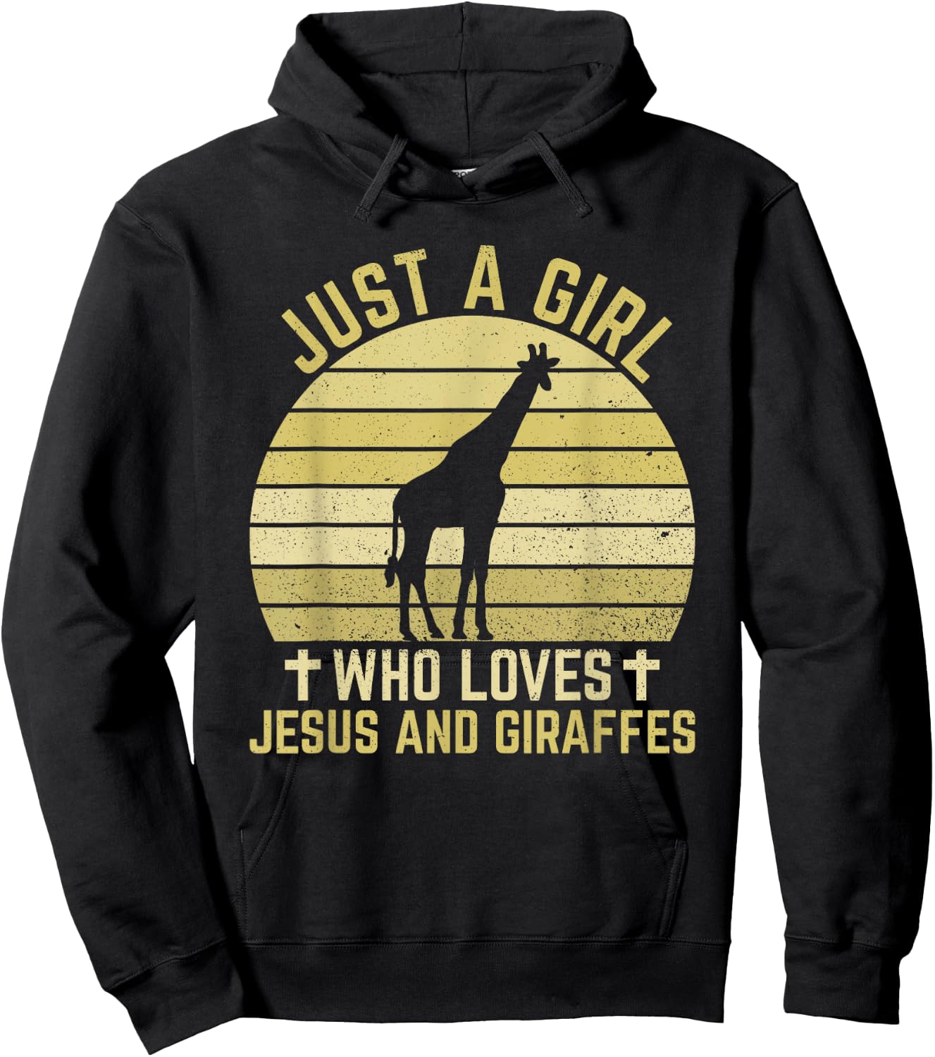 Jesus And Giraffes - Christian Girl And Women Hoodie - Hoodie | Black