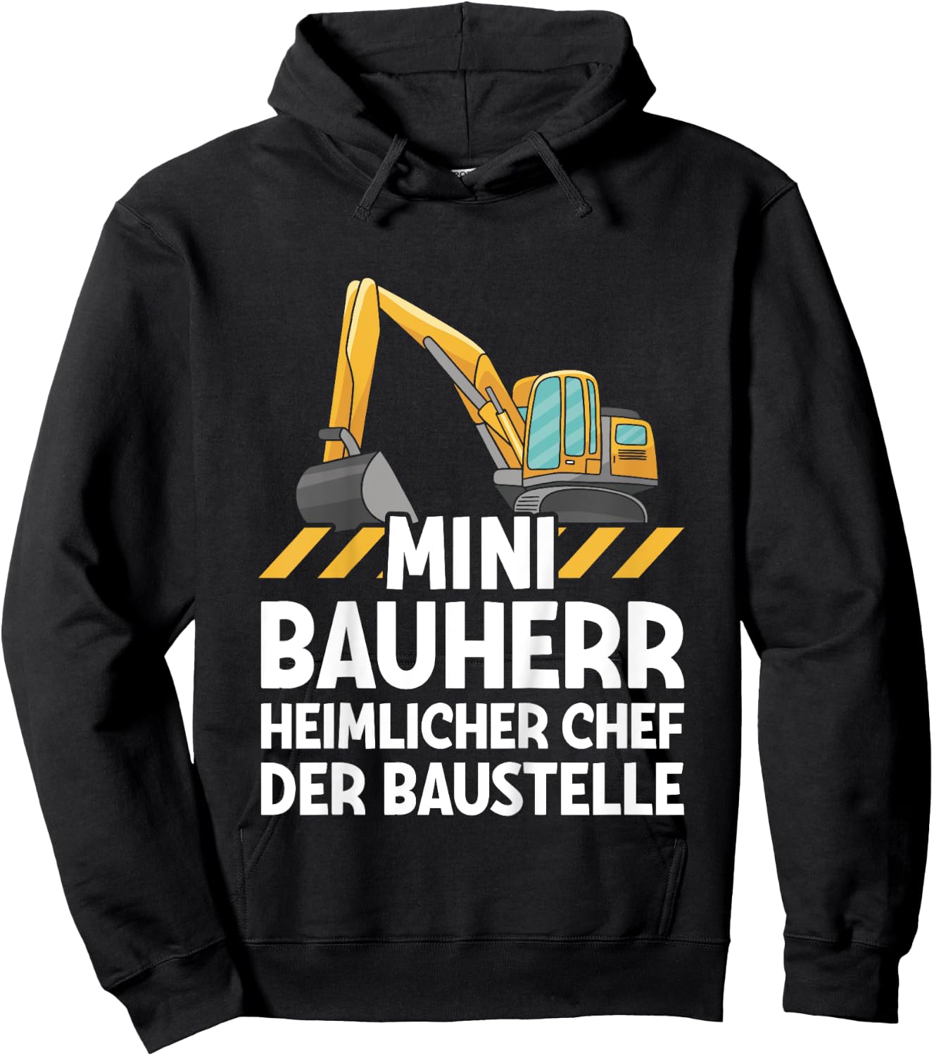 Bagger Jungs Mini Bauherr Chef Der Baustelle Baumeister Hoodie - Hoodie | Black