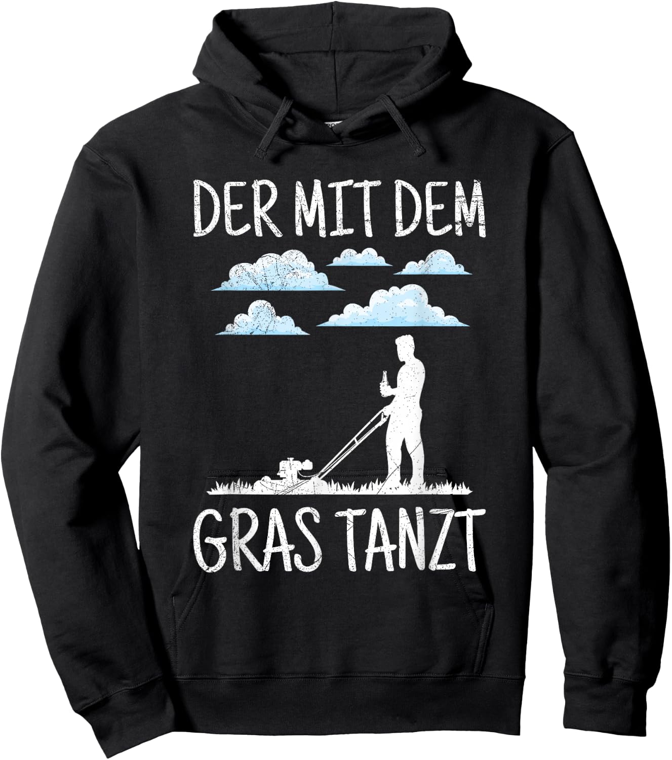 Der Mit Dem Gras Tanzt Garten Gärtner Rasenmäher Spruch Hoodie - Hoodie | Black