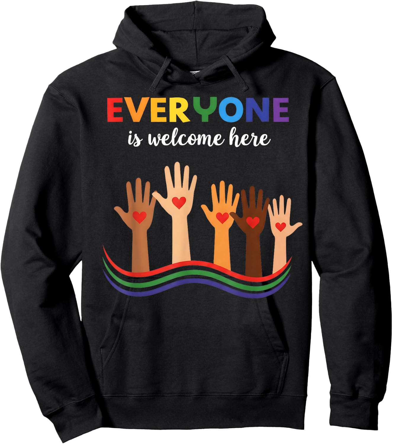 Everyone is Welcome Here Idaho Teacher Hoodie - Hoodie | Black