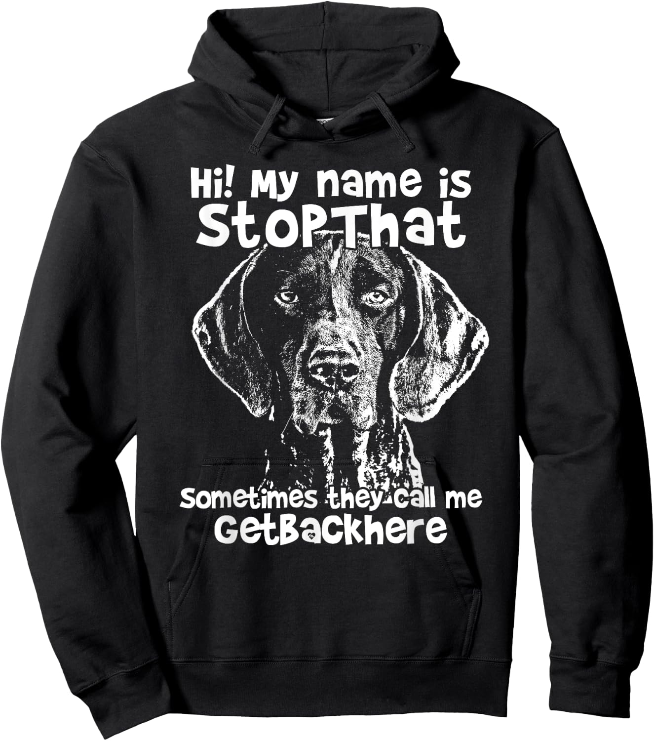 Hi My Name Is StopThat Funny German Shorthair Pointer Shirt Hoodie - Hoodie | Black