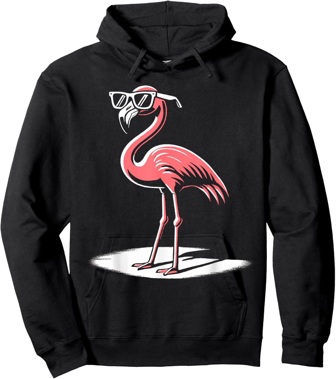 Pink Flamingo in Sunglasses Men Women Kids Funny Flamingo Hoodie - Hoodie | Black