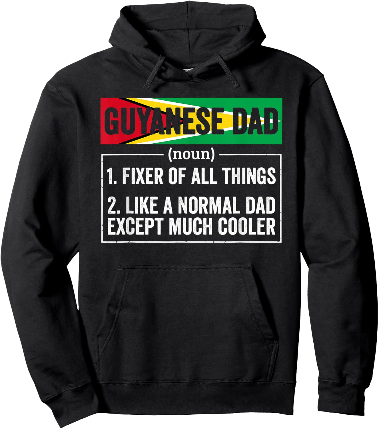 Guyanese Dad Noun Funny Guyana Heritage Hoodie - Hoodie | Black
