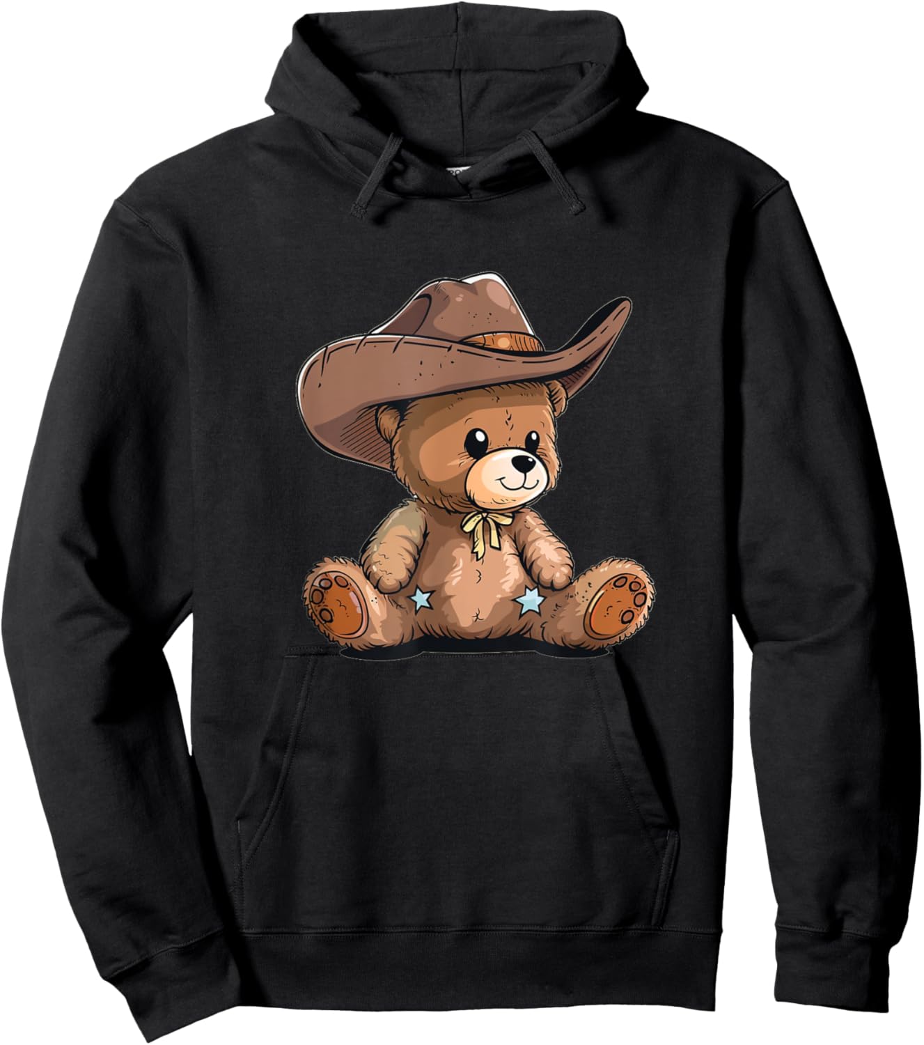 Adorable Teddy Bear Cowboy Hoodie - Hoodie | Black