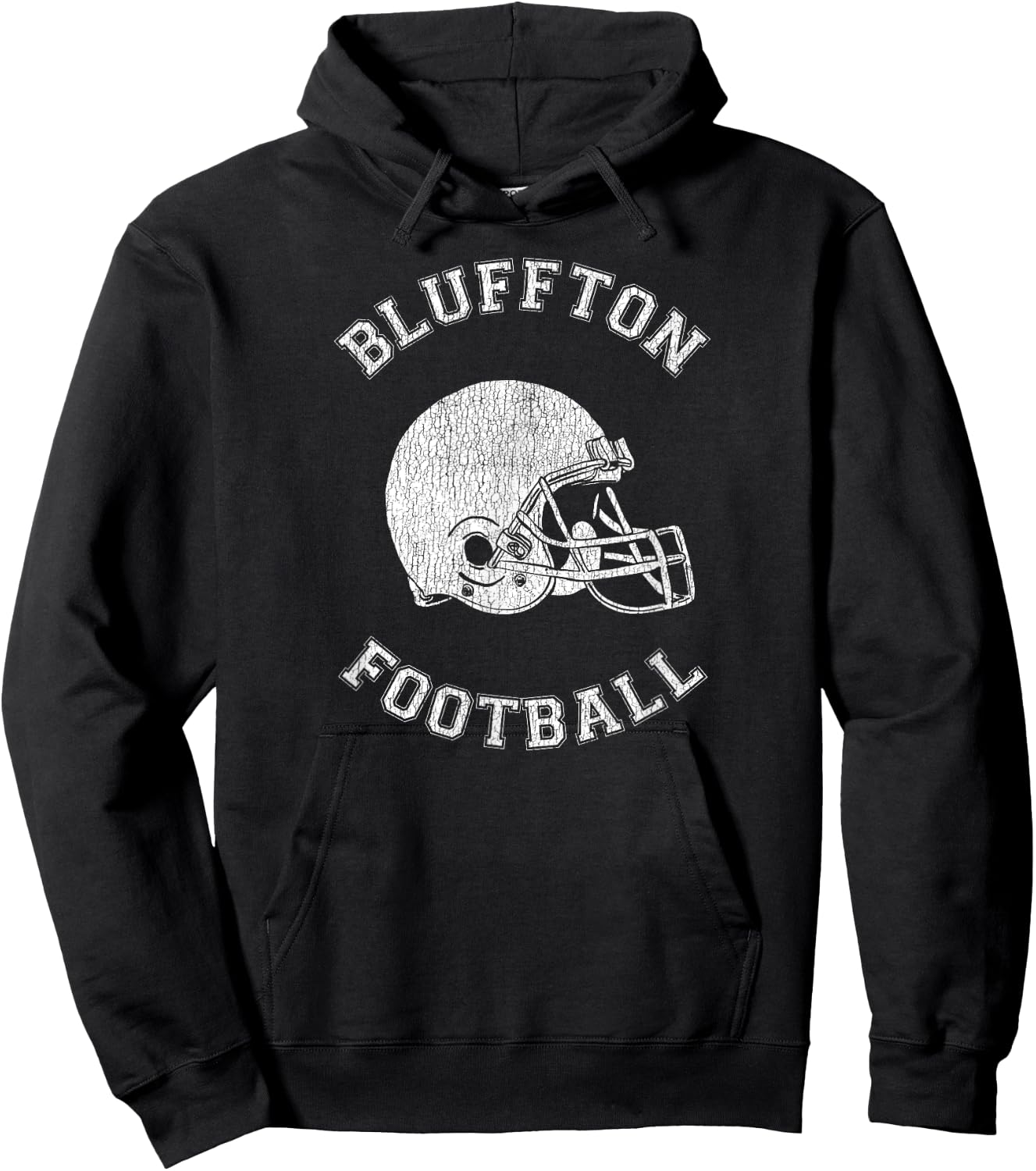 Bluffton Football Distressed 1980's Retro P.E.Dept Style Hoodie - Hoodie | Black