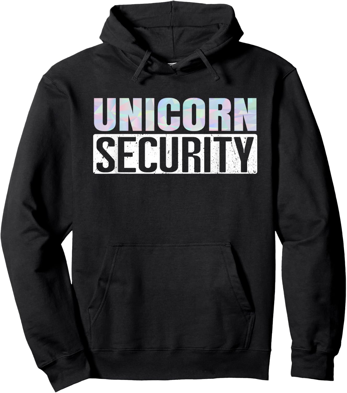 Halloween Easy Quick Dad Mom Adult Costume Unicorn Security Hoodie - Hoodie | Black