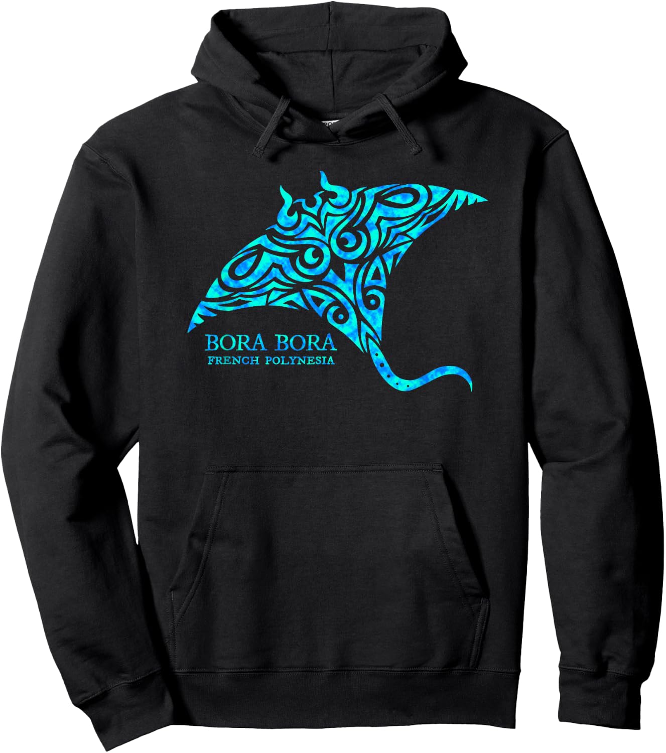 Bora Bora French Polynesia Manta Ray Boys Girls Hoodie - Hoodie | Black