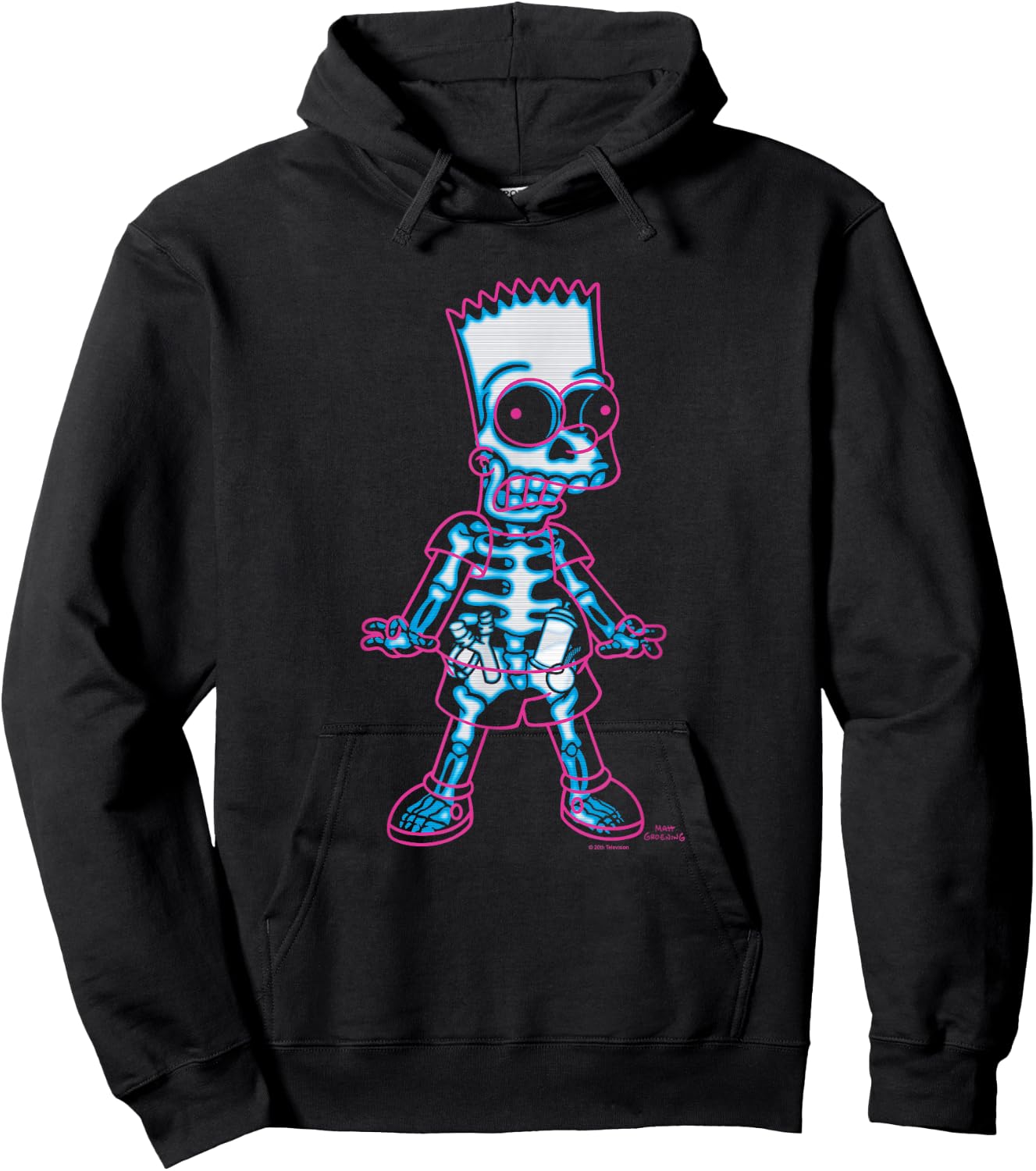 The Simpsons Bart Simpson Way in Trouble X-Ray , black Hoodie - Hoodie | Black