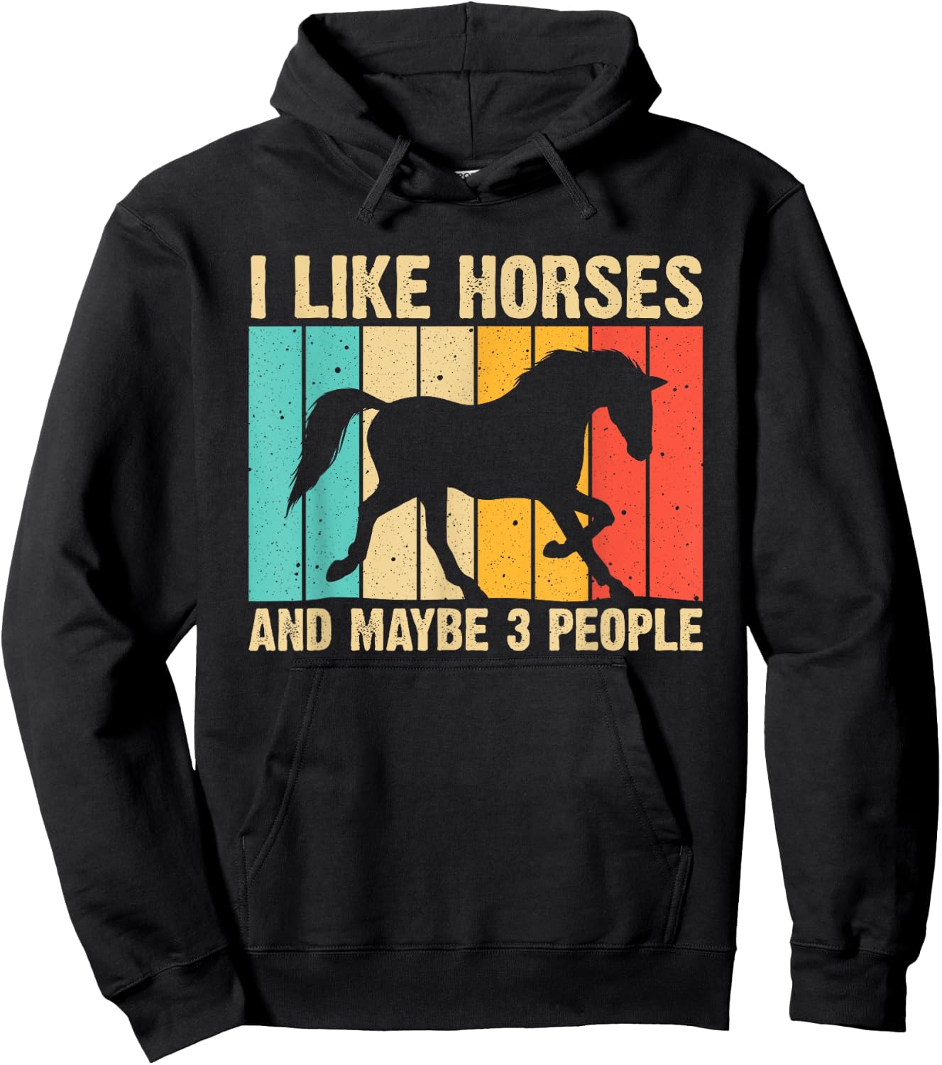 Funny Horse Art Horse Lover Men Women Boys Girls Introvert Hoodie - Hoodie | Black