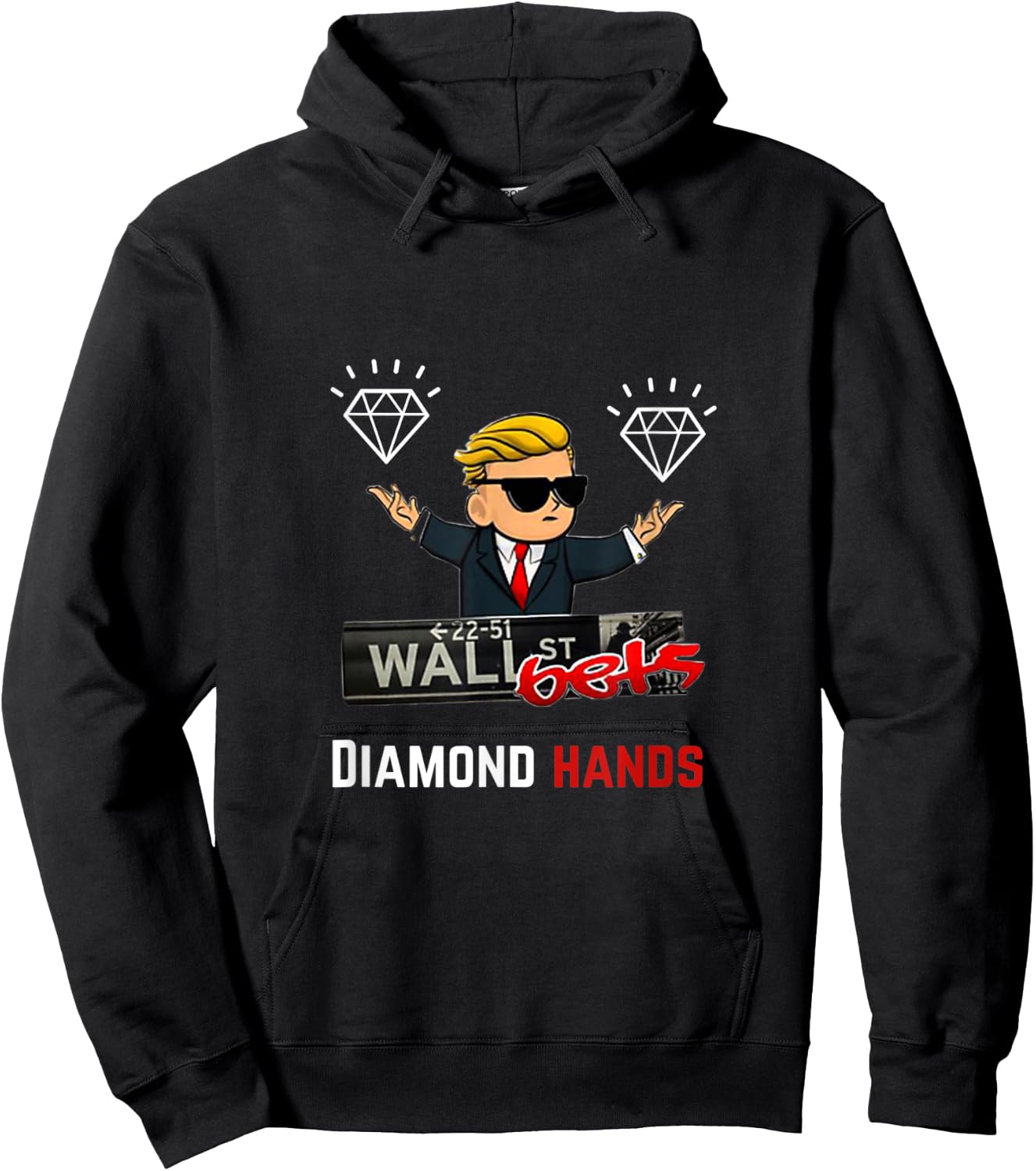 Wall Street Bets Diamond Hands Hoodie - Hoodie | Black