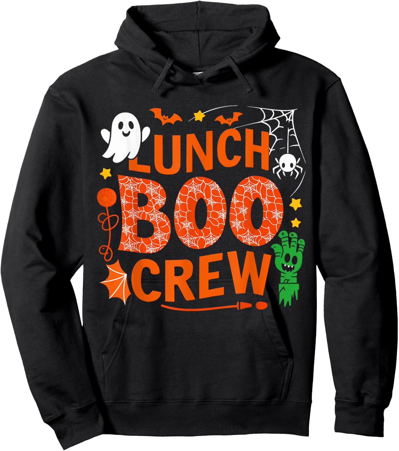 Lunch Lady Boo Crew Cafeteria Halloween Costume Matching Hoodie - Hoodie | Black