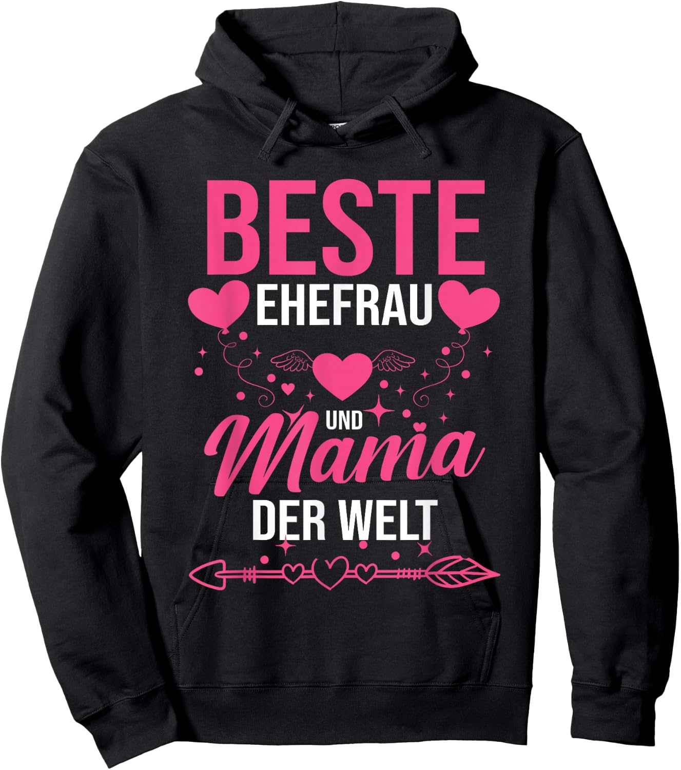 Beste Ehefrau Und Mama Der Welt Hoodie - Hoodie | Black