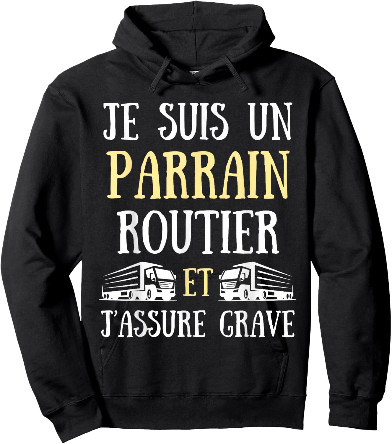 Godfather Road Man Funny Truck Gift Driver , Black, S Hoodie - Hoodie | Black