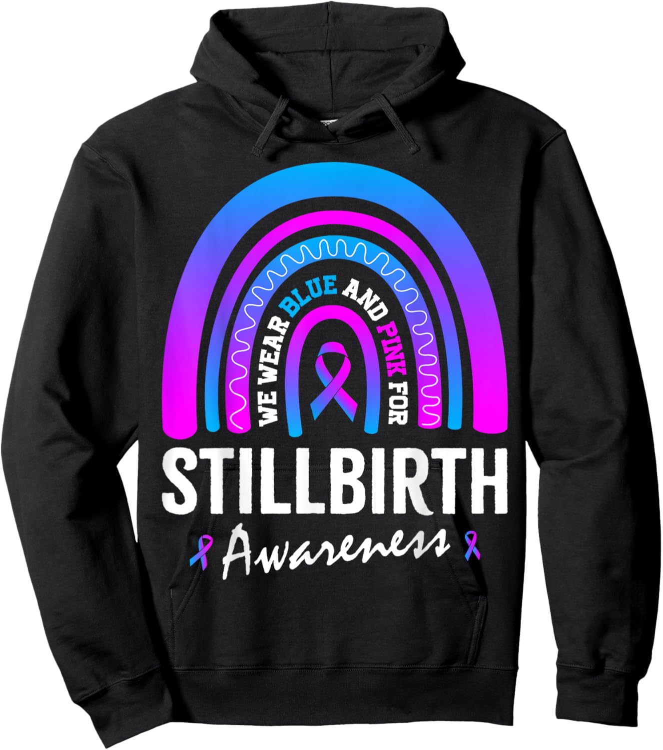 In October I Wear Pink Blue for Stillbirth Awareness Hoodie - Hoodie | Black