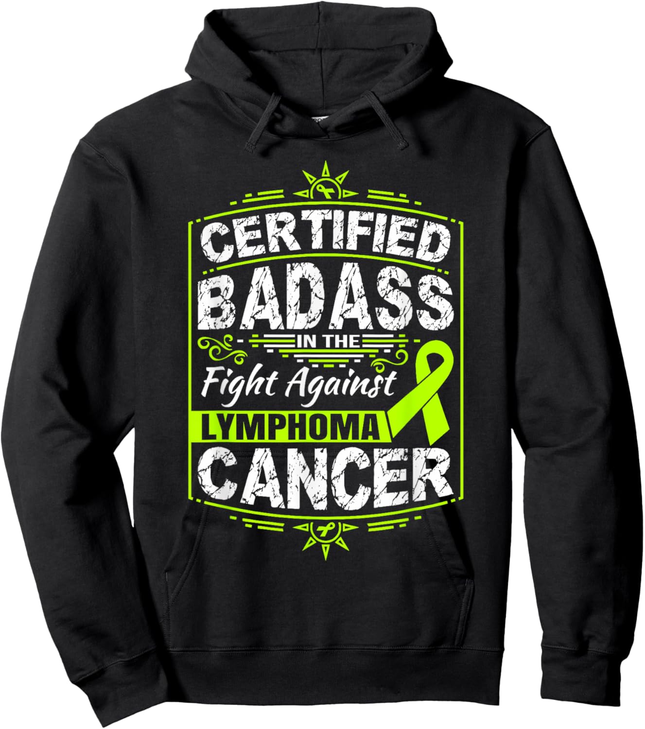 Certified Badass in the fight against Lymphoma Cancer Hoodie - Hoodie | Black