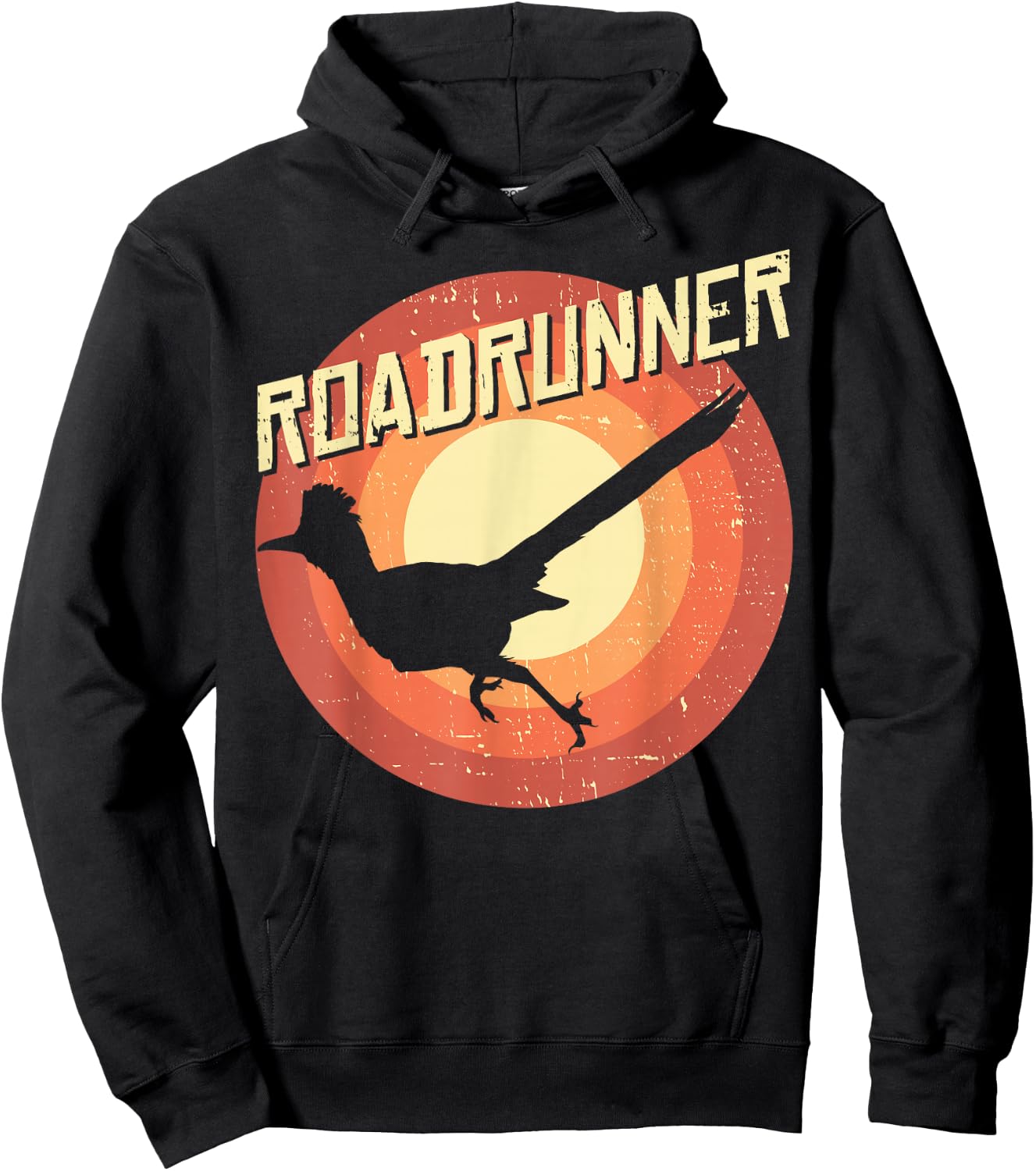 Roadrunner Lover Vintage Distressed Retro Hoodie - Hoodie | Black