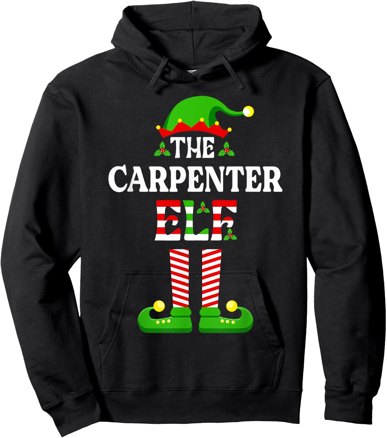 I'm The Carpenter Elf Funny Christmas Family Matching Hoodie - Hoodie | Black
